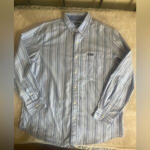 Chaps Men's Blue Striped Shirt, SZ XL. Easy Care